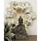 Set of 3 Gold Polystone Eclectic Floral Wall Decor, 17", 19", 26"